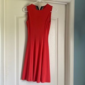 French connection red dress with black mesh